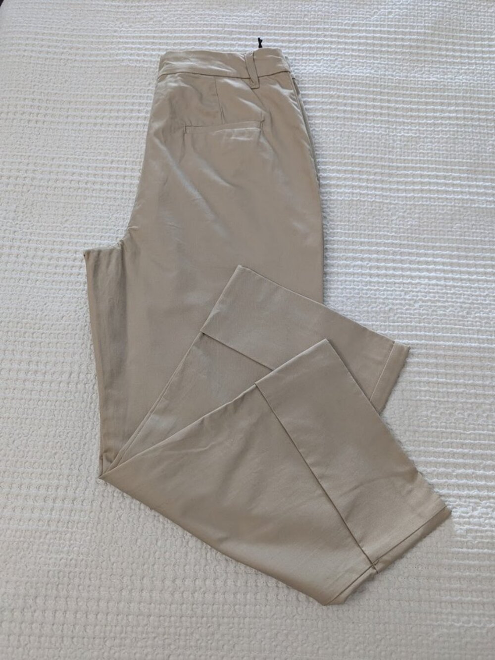 Culotte Pants Wide Leg Cotton Cropped Beige Casual Office Resortwear - Picture 10 of 14
